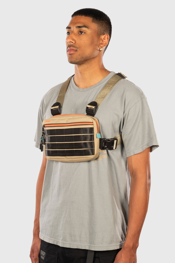 Desert Beige Re-nylon Large Padded Shoulder Bag